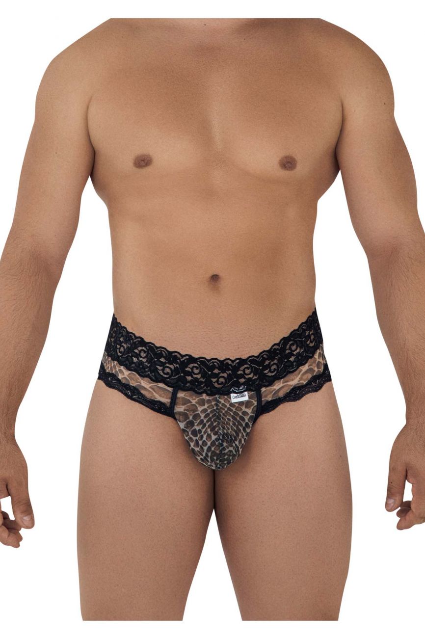 CandyMan 99596 Mesh-Lace Thongs Snake Print