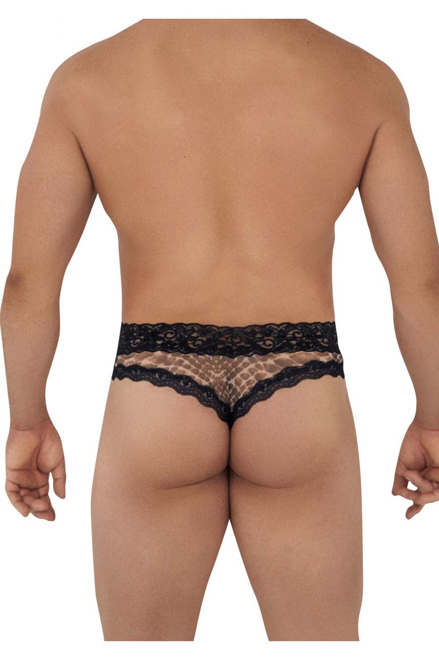 CandyMan 99596 Mesh-Lace Thongs Snake Print