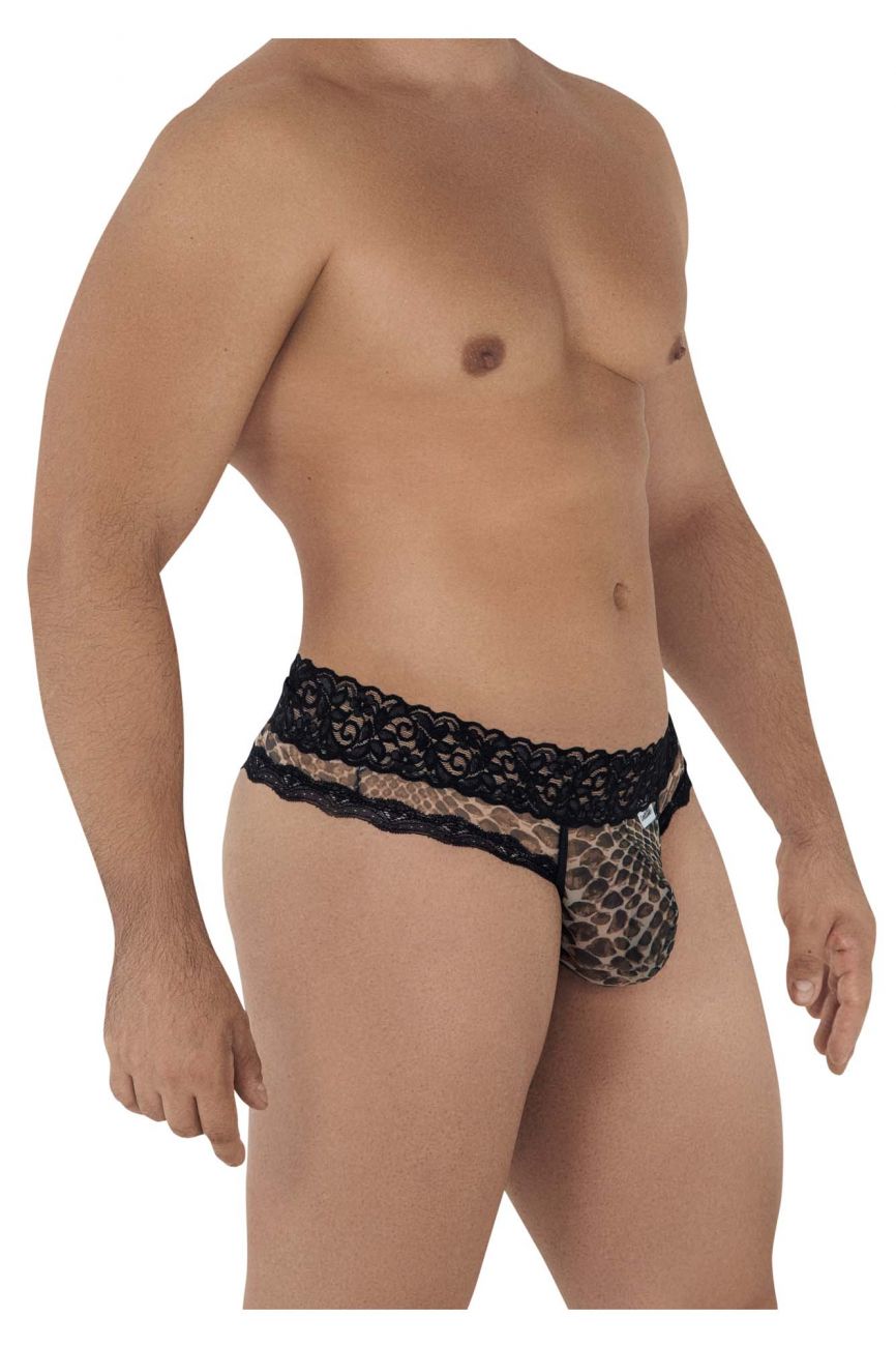 CandyMan 99596 Mesh-Lace Thongs Snake Print