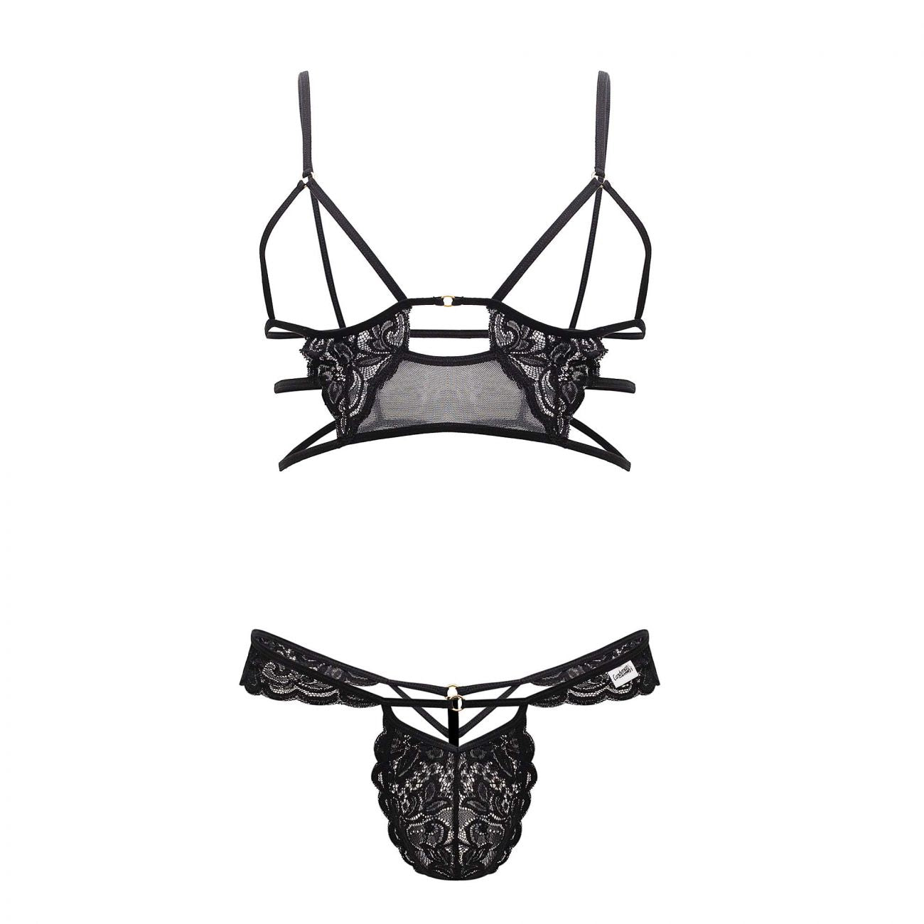 CandyMan 99604  Harness-Thongs Outfit Black