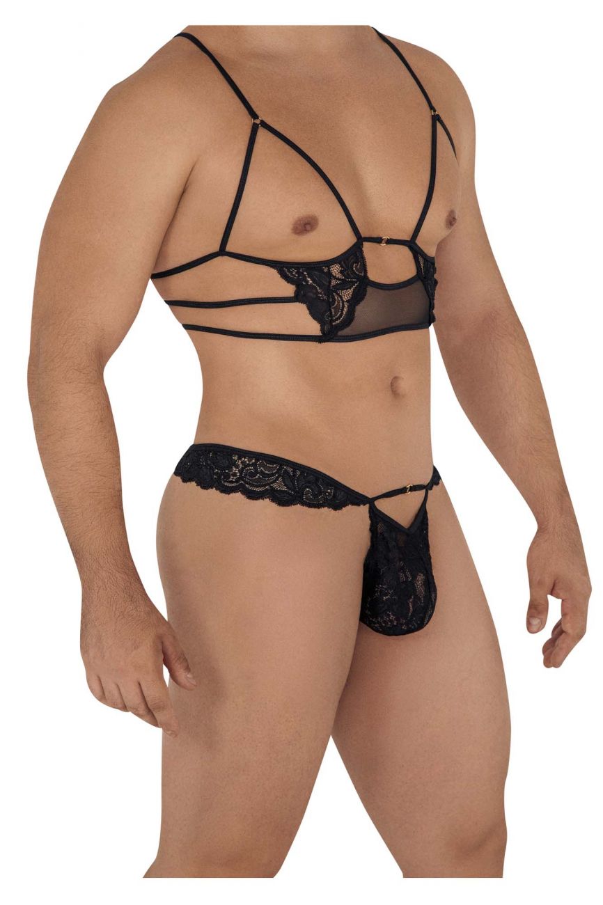 CandyMan 99604  Harness-Thongs Outfit Black