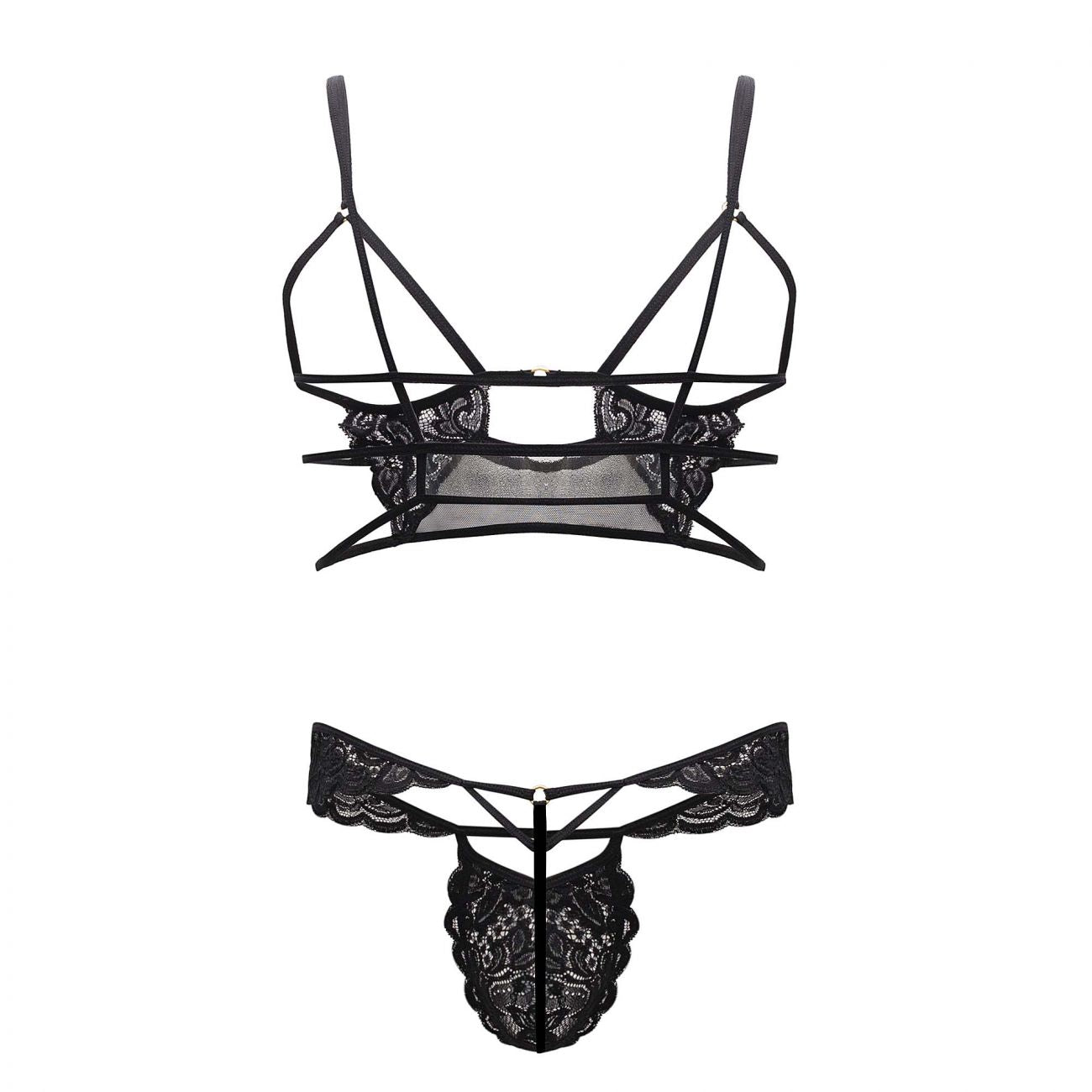 CandyMan 99604  Harness-Thongs Outfit Black