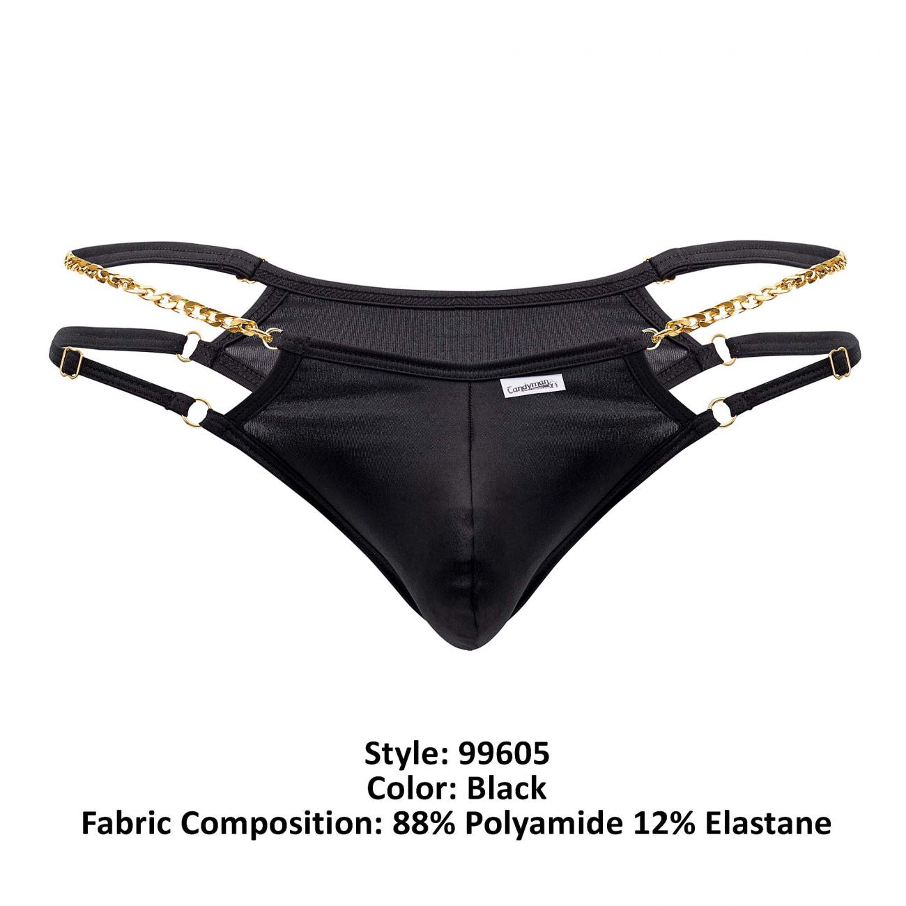 CandyMan 99605 Chain Thongs Black