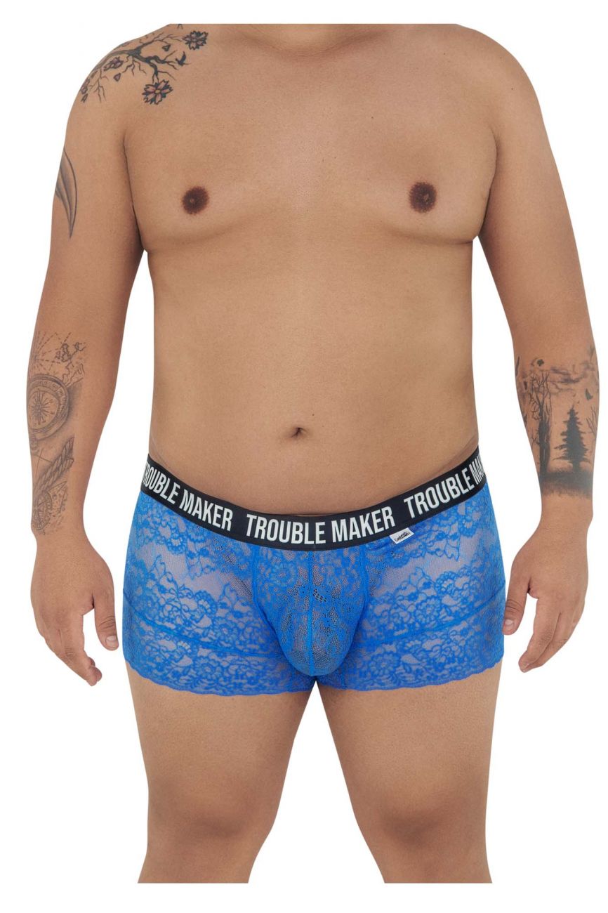 CandyMan 99616X Trouble Maker Lace Trunks Dark Blue Plus Sizes