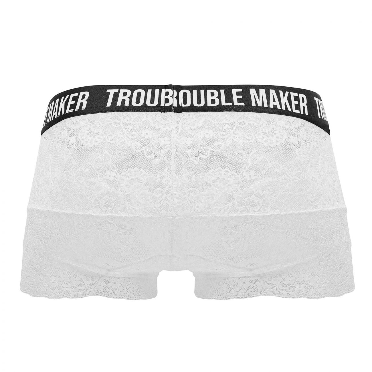 CandyMan 99616X Trouble Maker Lace Trunks White Plus Sizes