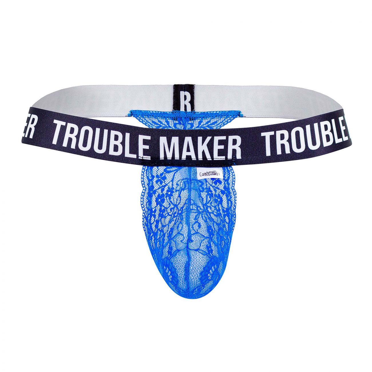 CandyMan 99618 Trouble Maker Lace Thongs Dark Blue