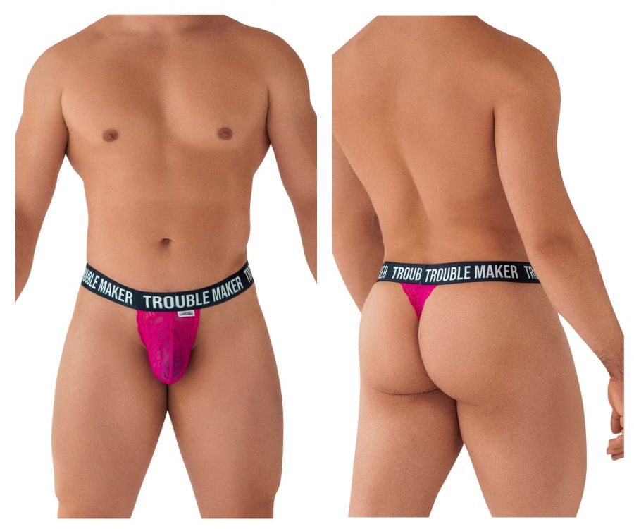 CandyMan 99618 Trouble Maker Lace Thongs Pink