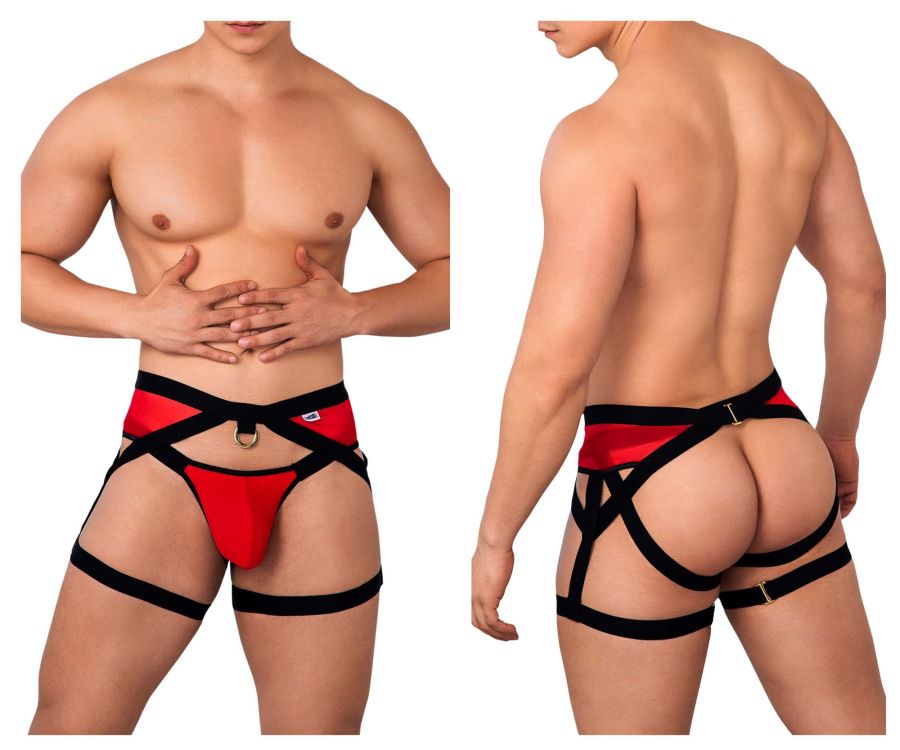 CandyMan 99623 Sexy Garter Jockstrap Red