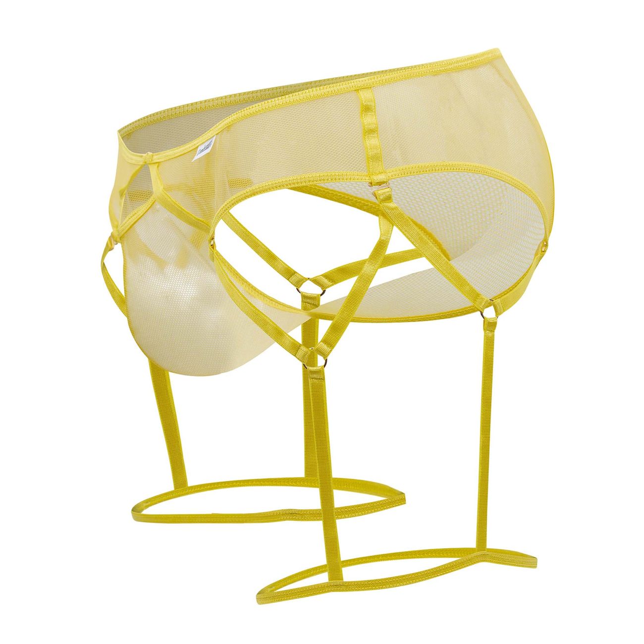 CandyMan 99625 Mesh Garter Briefs Yellow