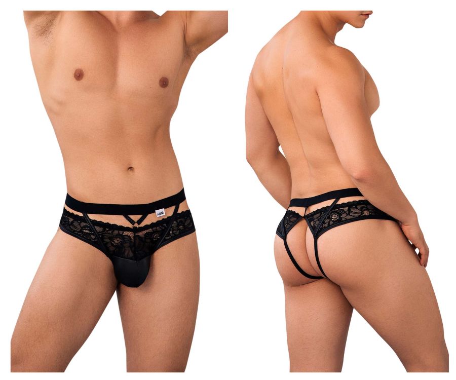 CandyMan 99627 Lace Jockstrap Black