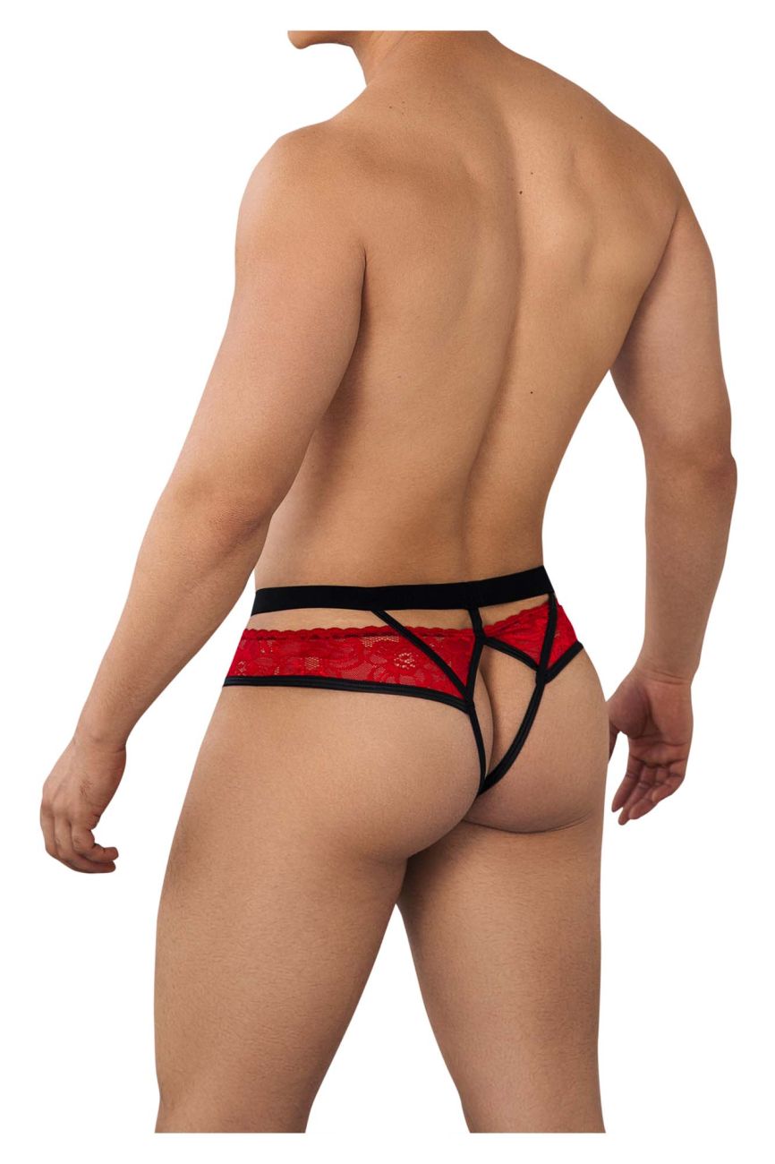 CandyMan 99627 Lace Jockstrap Red