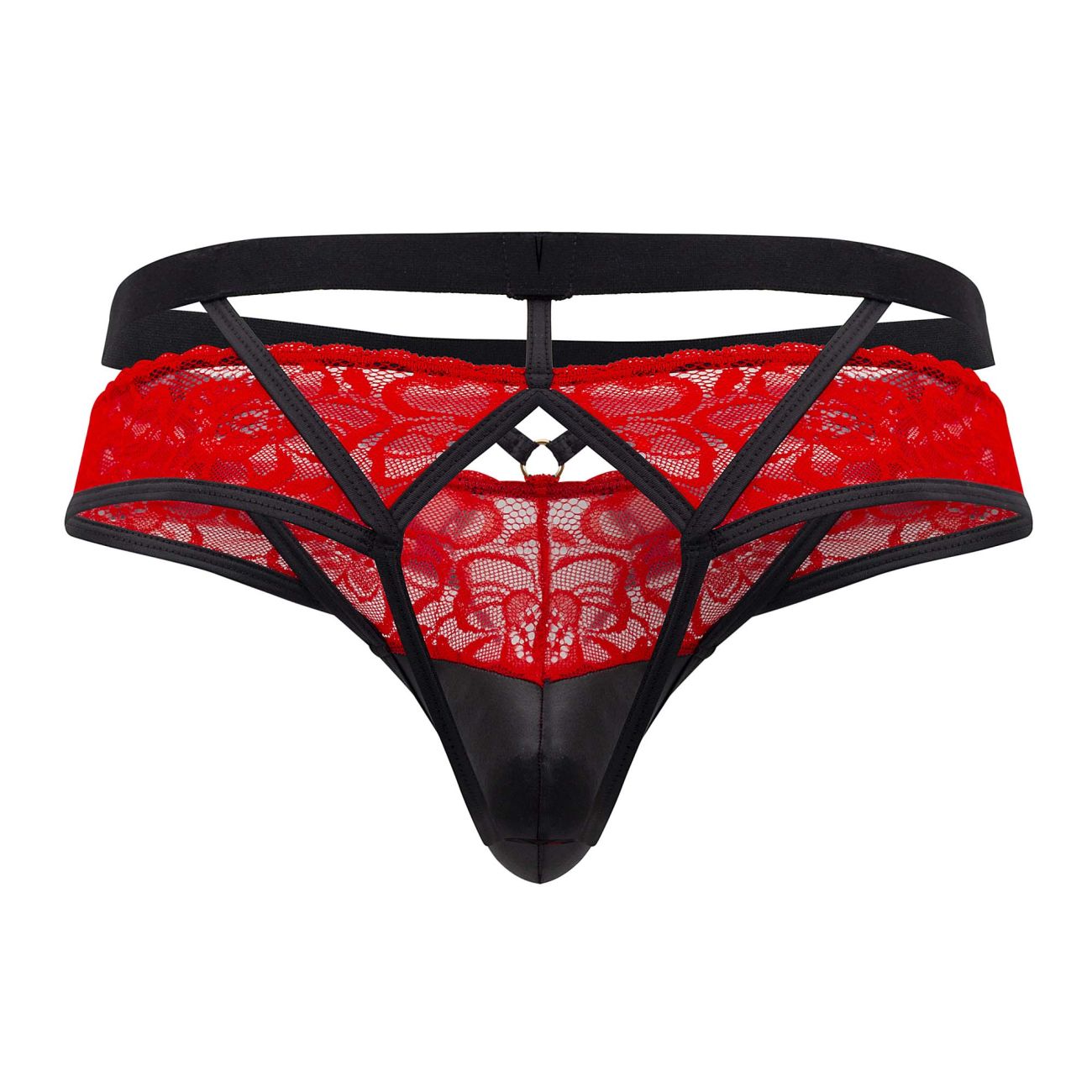 CandyMan 99627 Lace Jockstrap Red