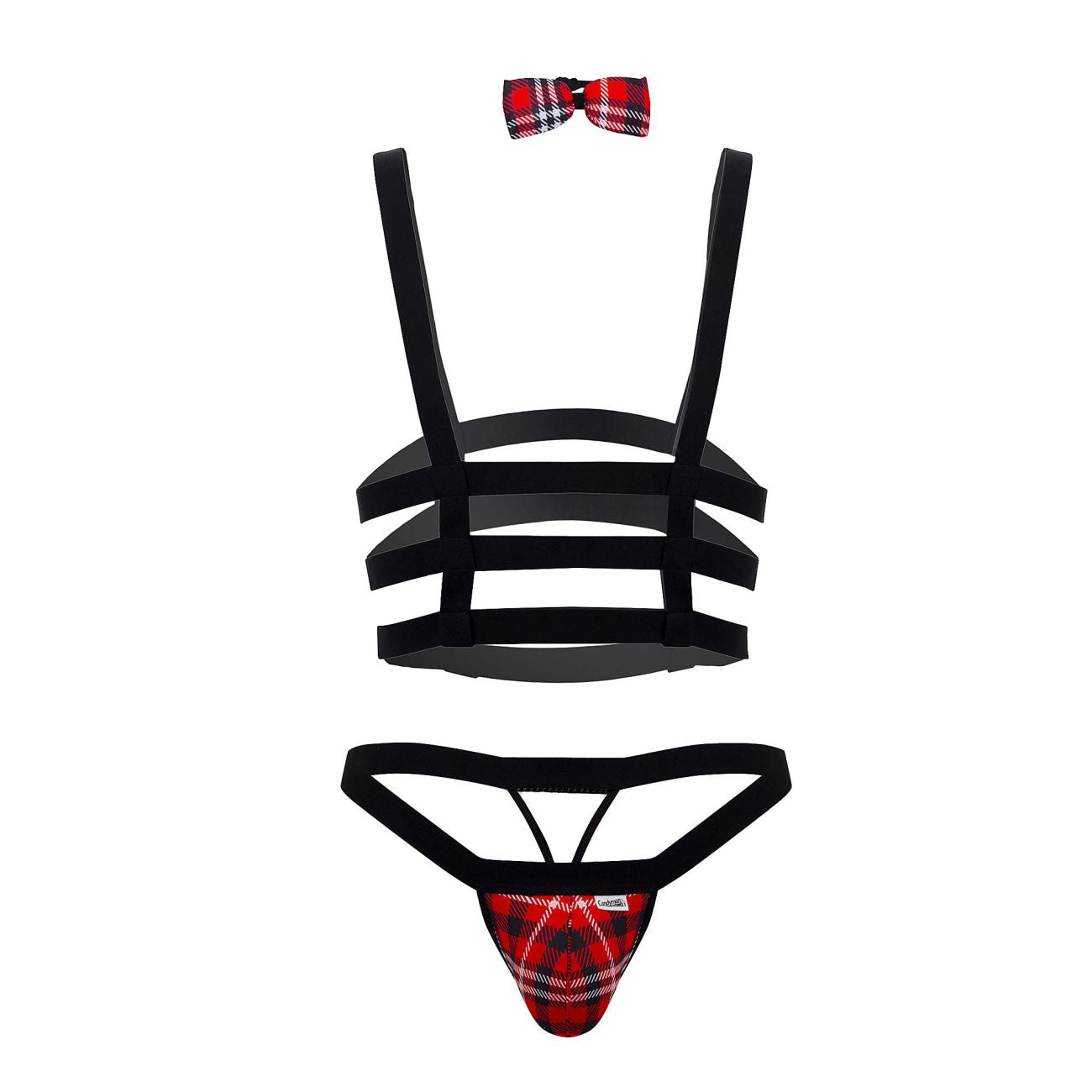 CandyMan 99634 Harness Two Piece Set Black and Tartan