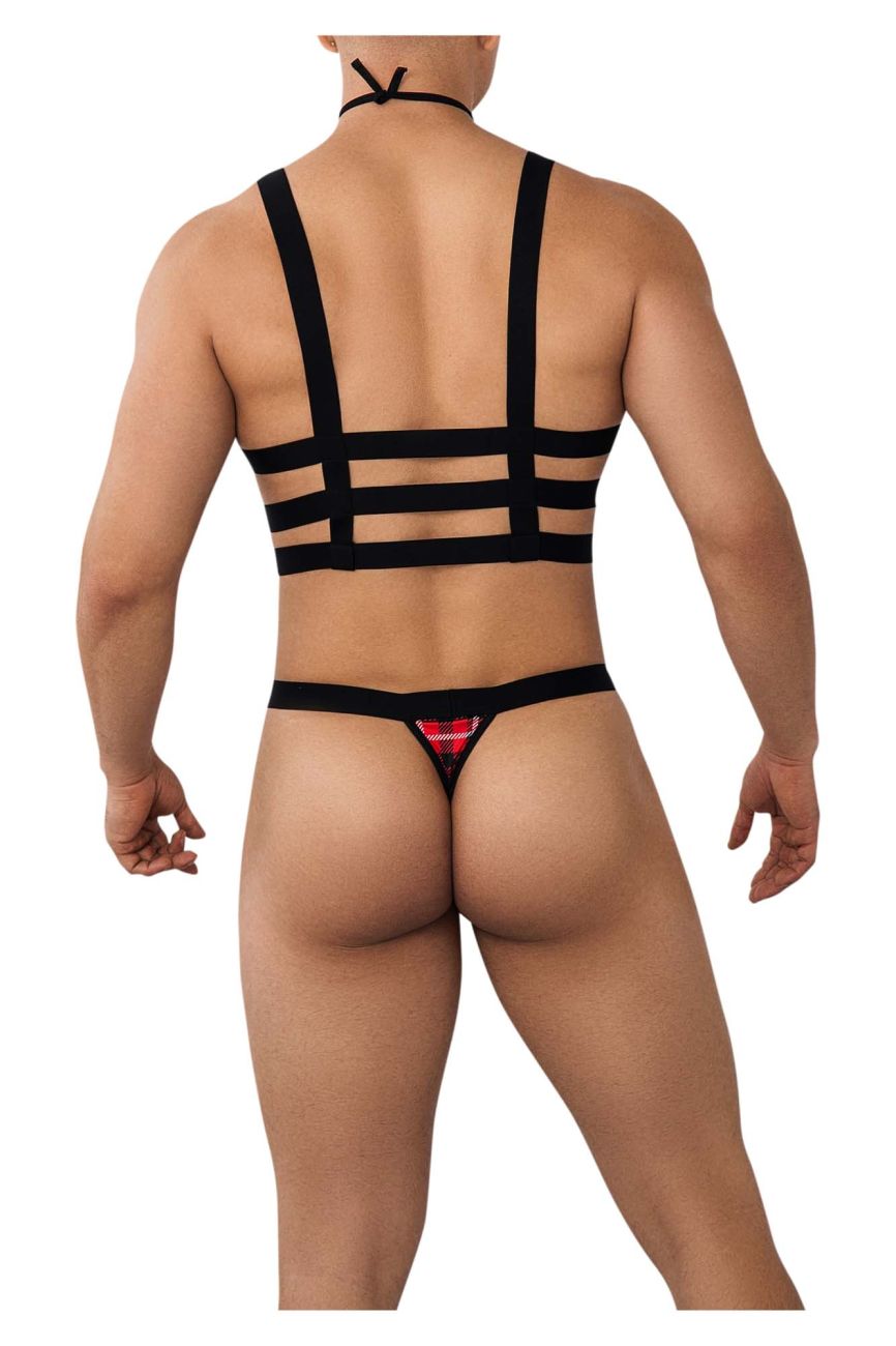 CandyMan 99634 Harness Two Piece Set Black and Tartan