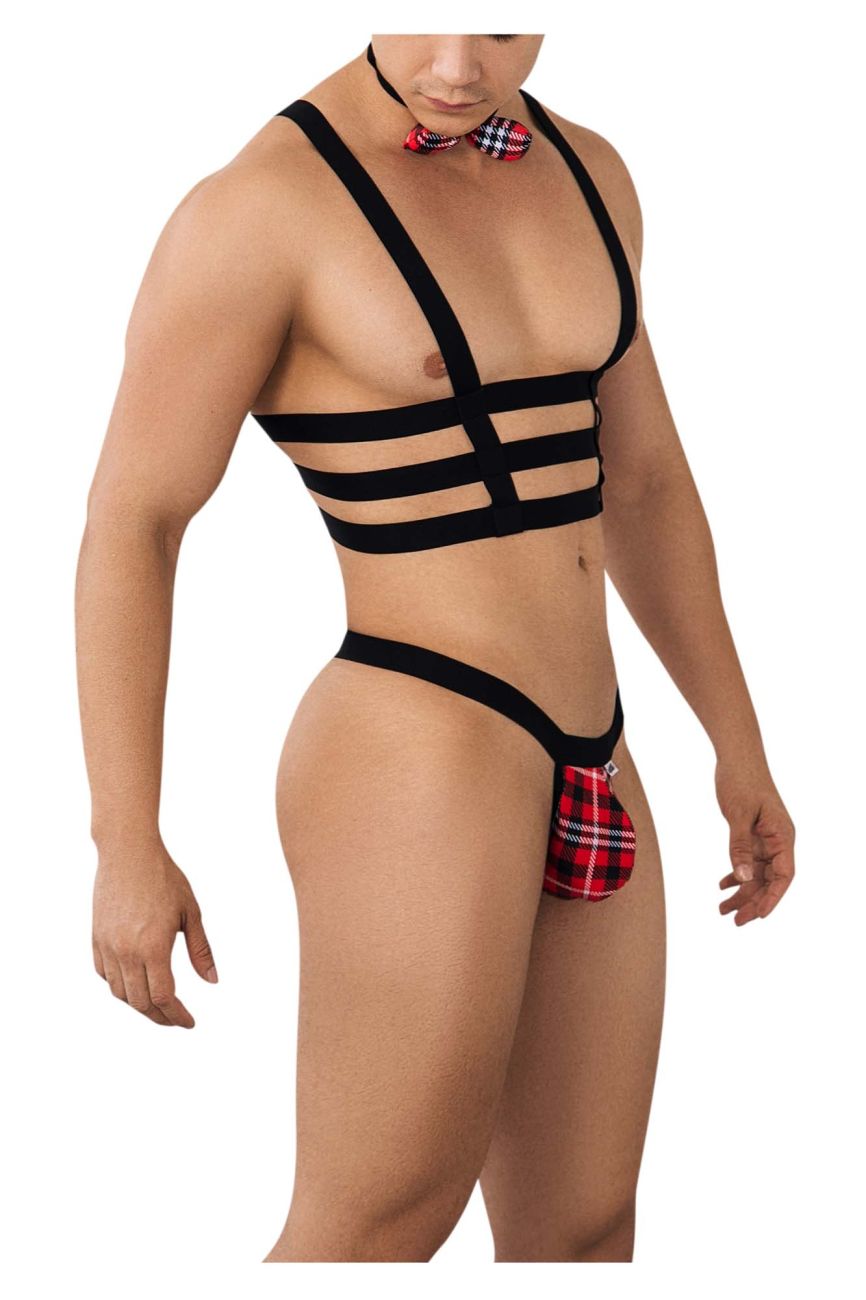 CandyMan 99634 Harness Two Piece Set Black and Tartan