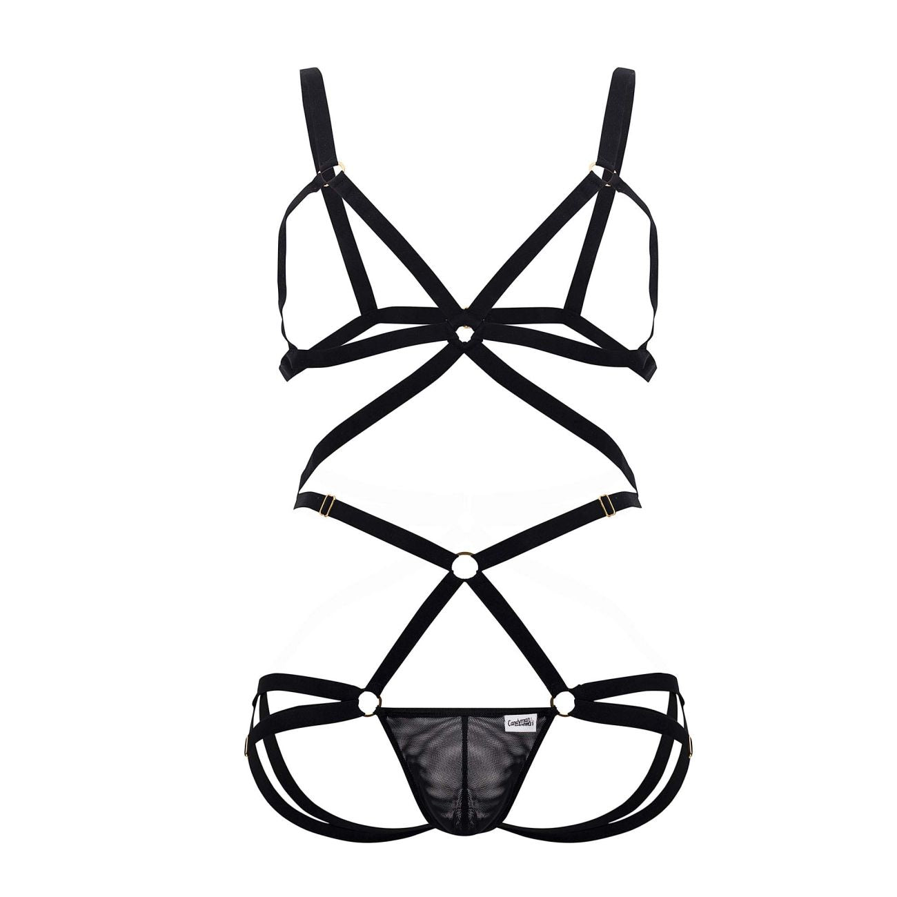 CandyMan 99635 Strappy Harness Set Black