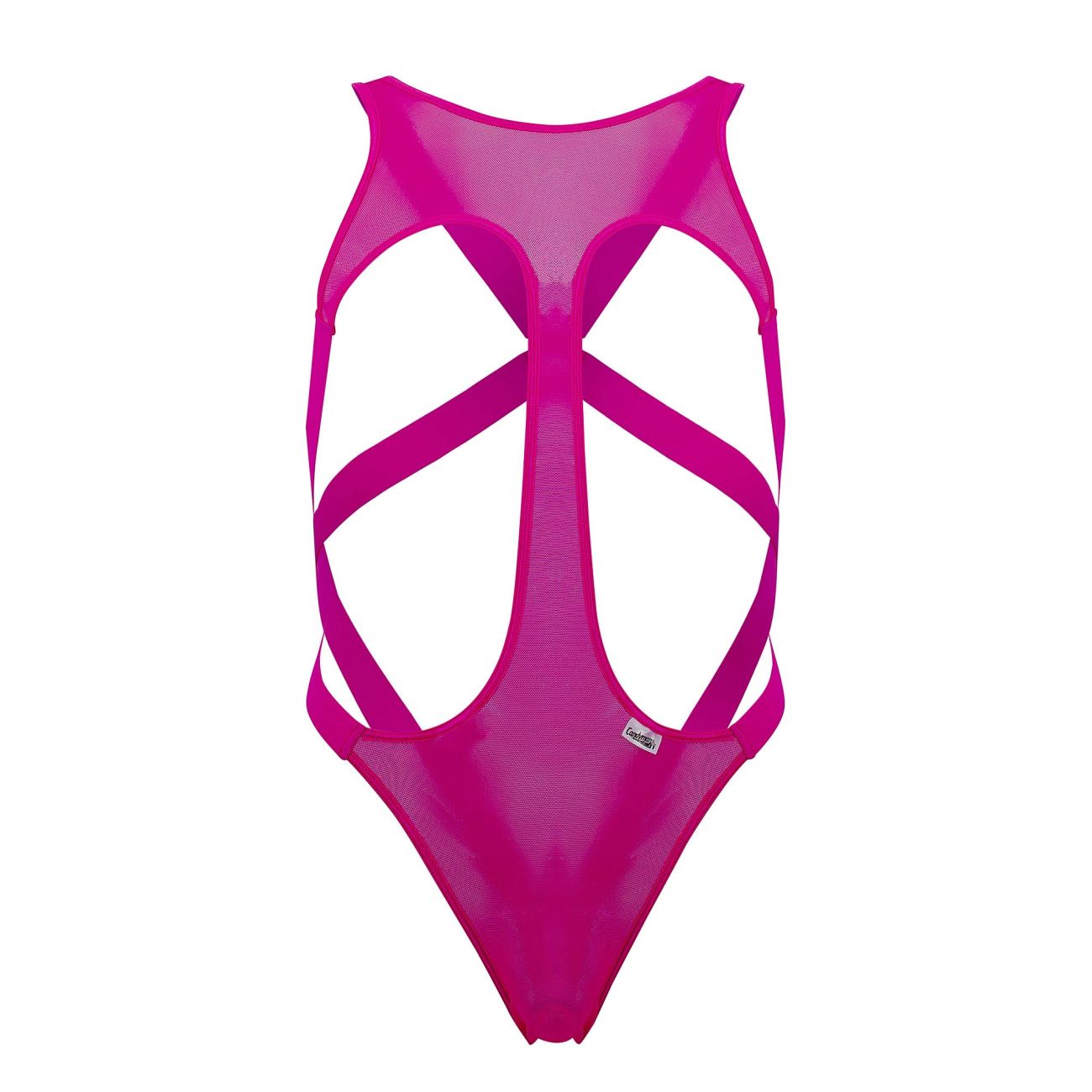 CandyMan 99643 Mesh Bodysuit Hot Pink
