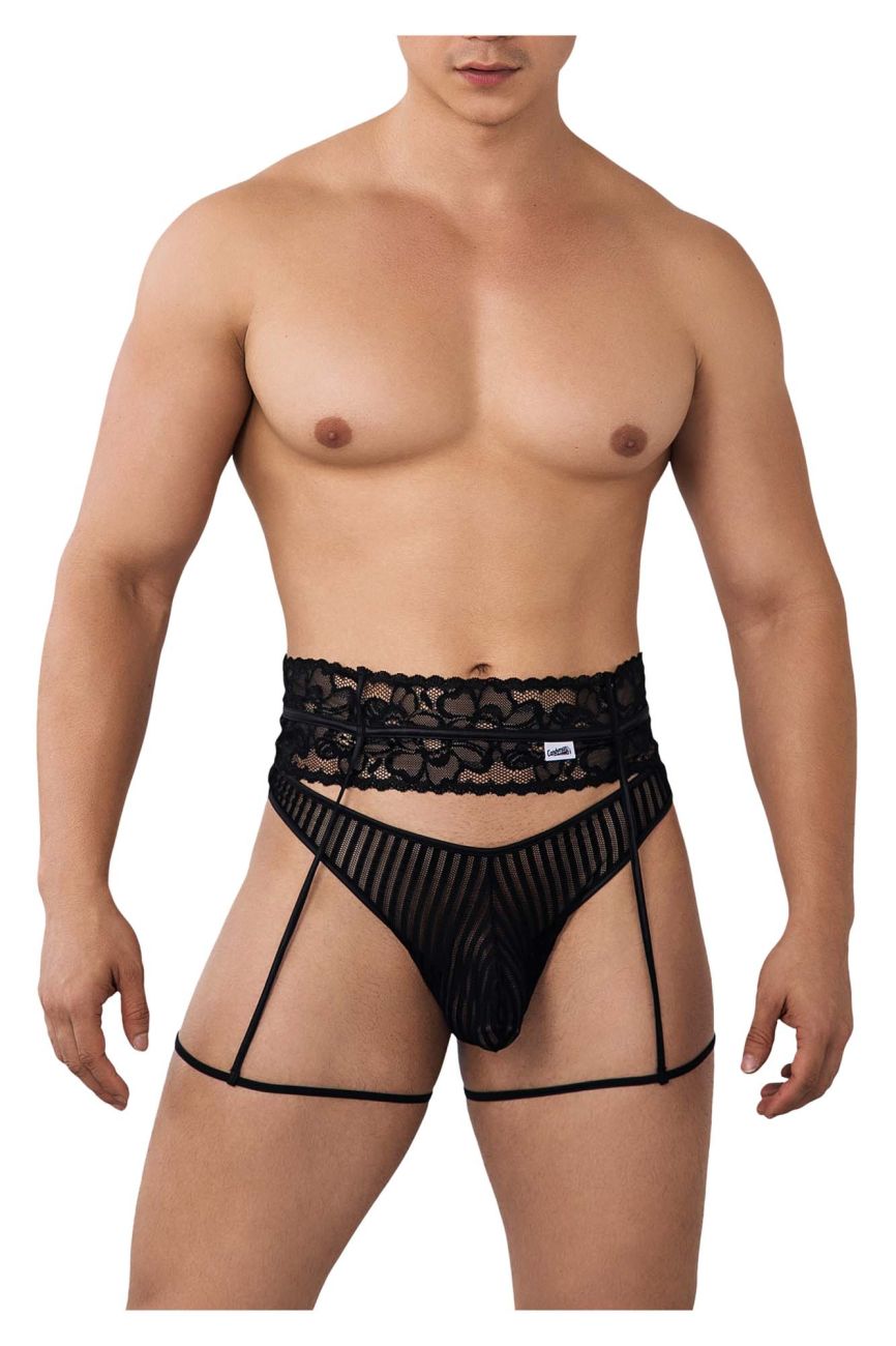 CandyMan 99648 Garter Thongs Black