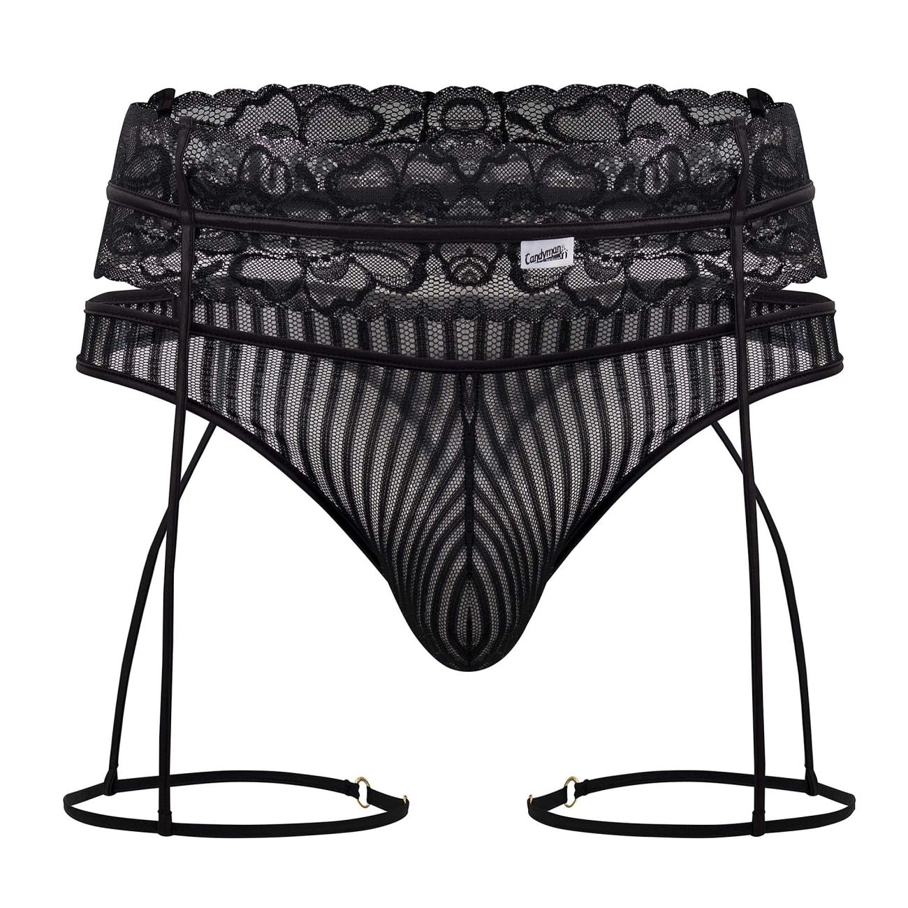 CandyMan 99648 Garter Thongs Black