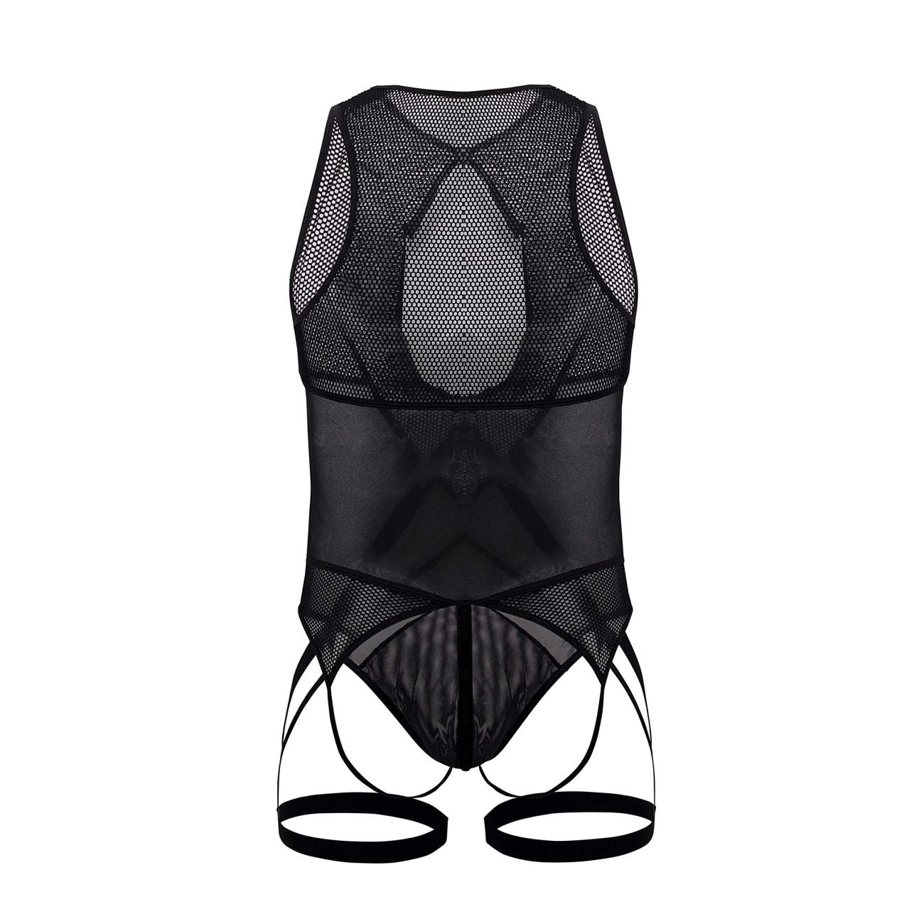 CandyMan 99650X Mesh Bodysuit Black Plus Sizes