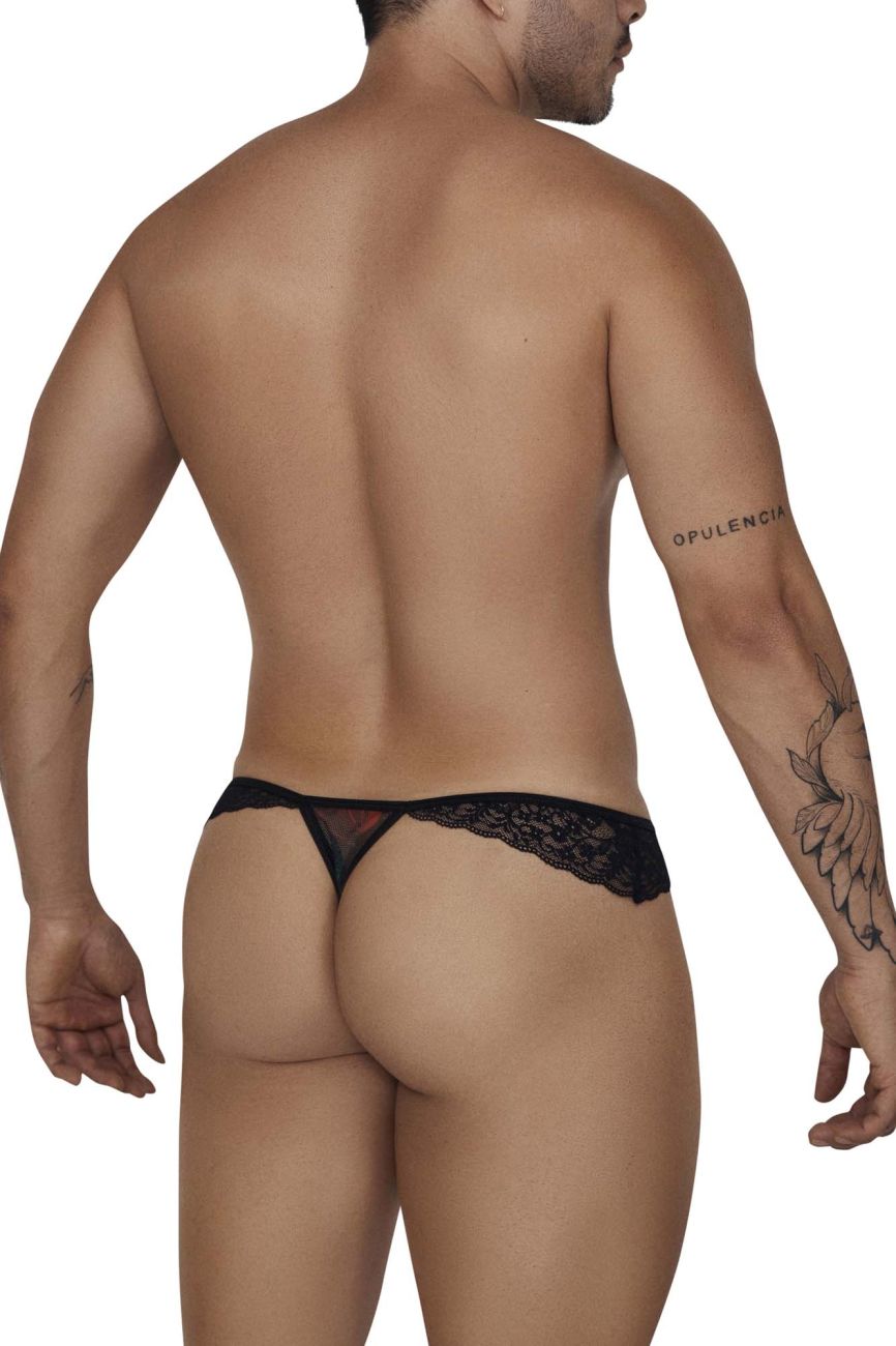 JCSTK - CandyMan 99658 Lace Thongs Black Print