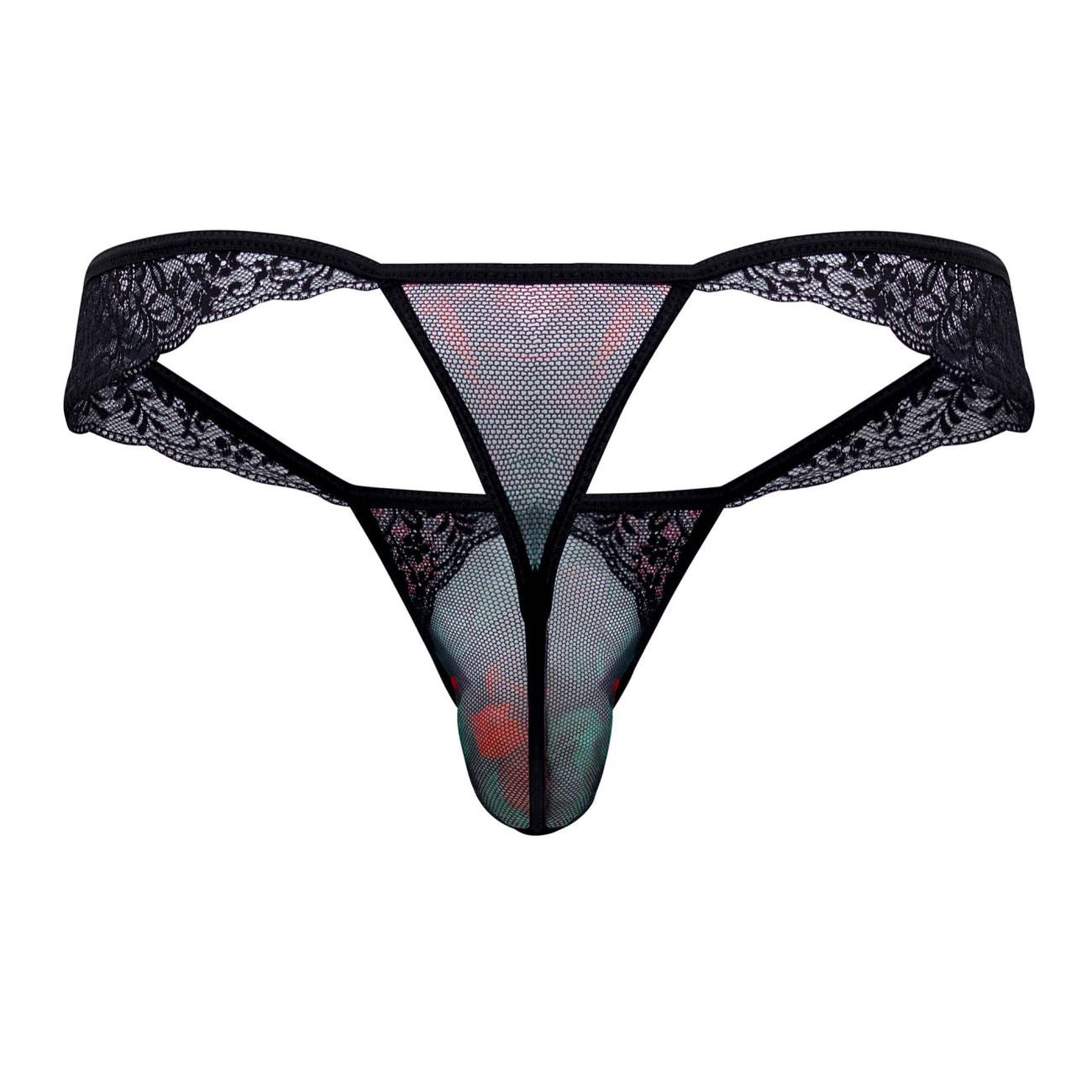 JCSTK - CandyMan 99658 Lace Thongs Black Print