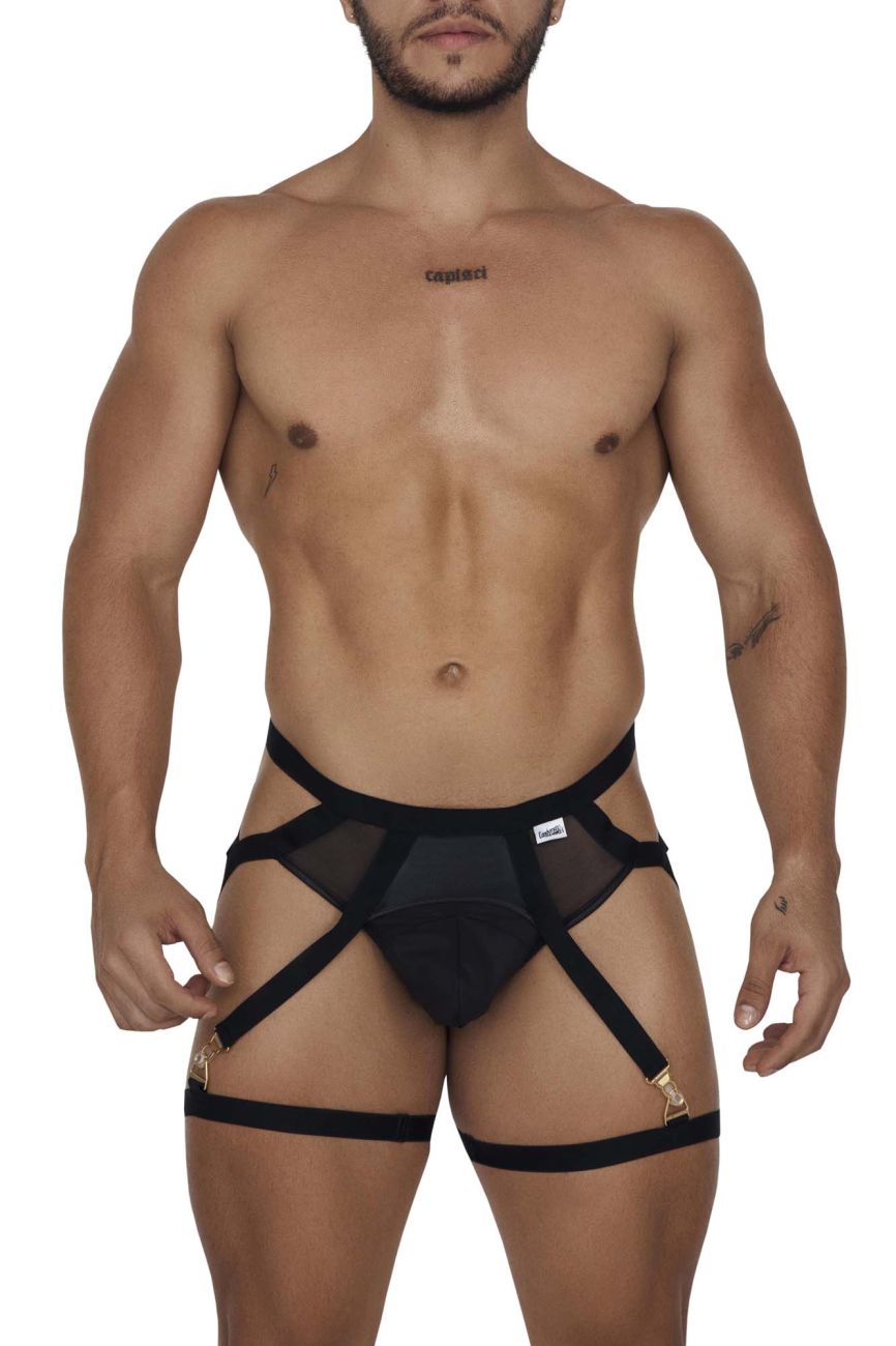 CandyMan 99675 Garter Jock Two Piece Set Black