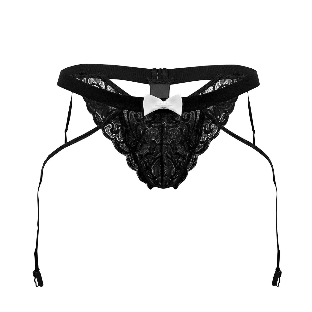 CandyMan 99679 Lace Garter Briefs Black