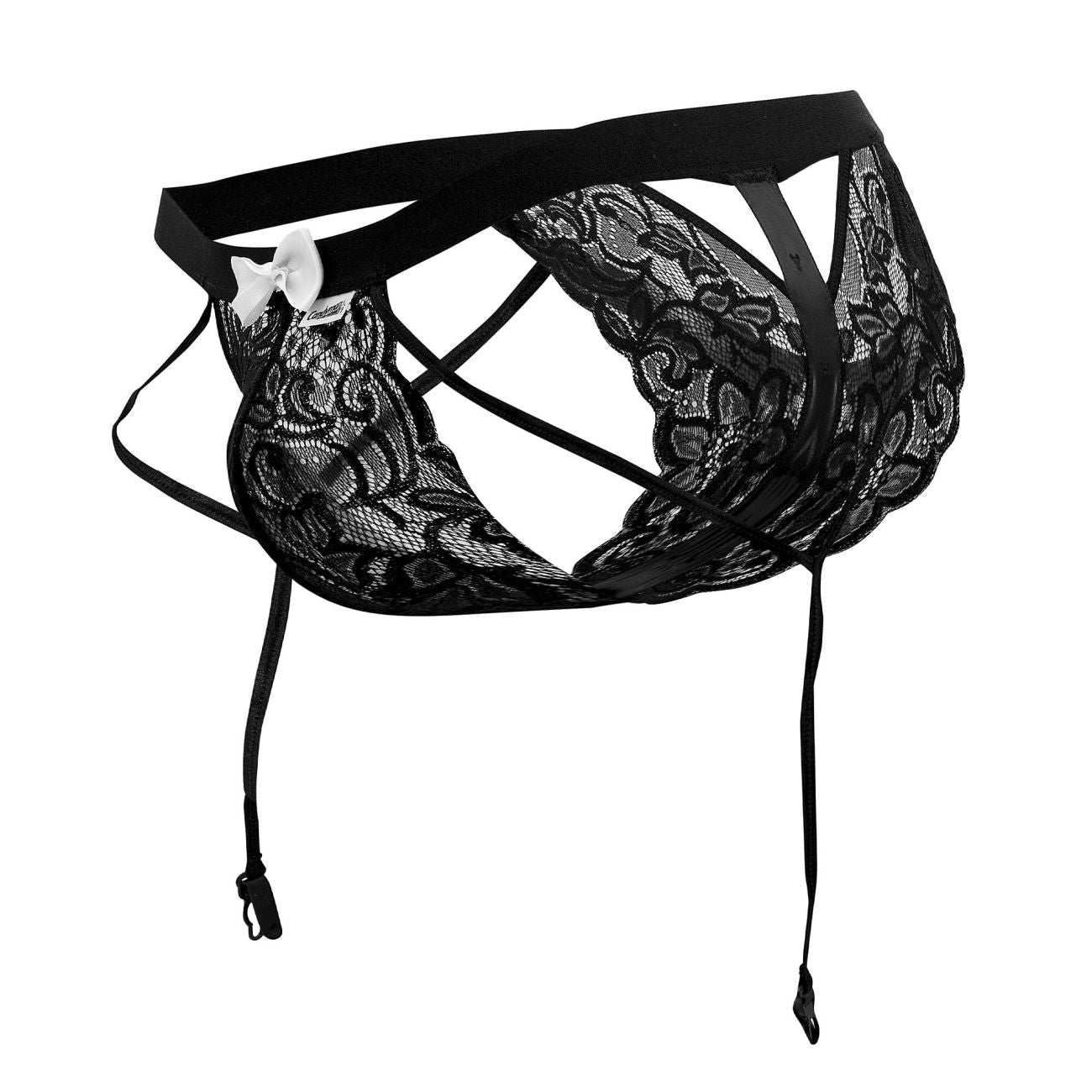 CandyMan 99679 Lace Garter Briefs Black