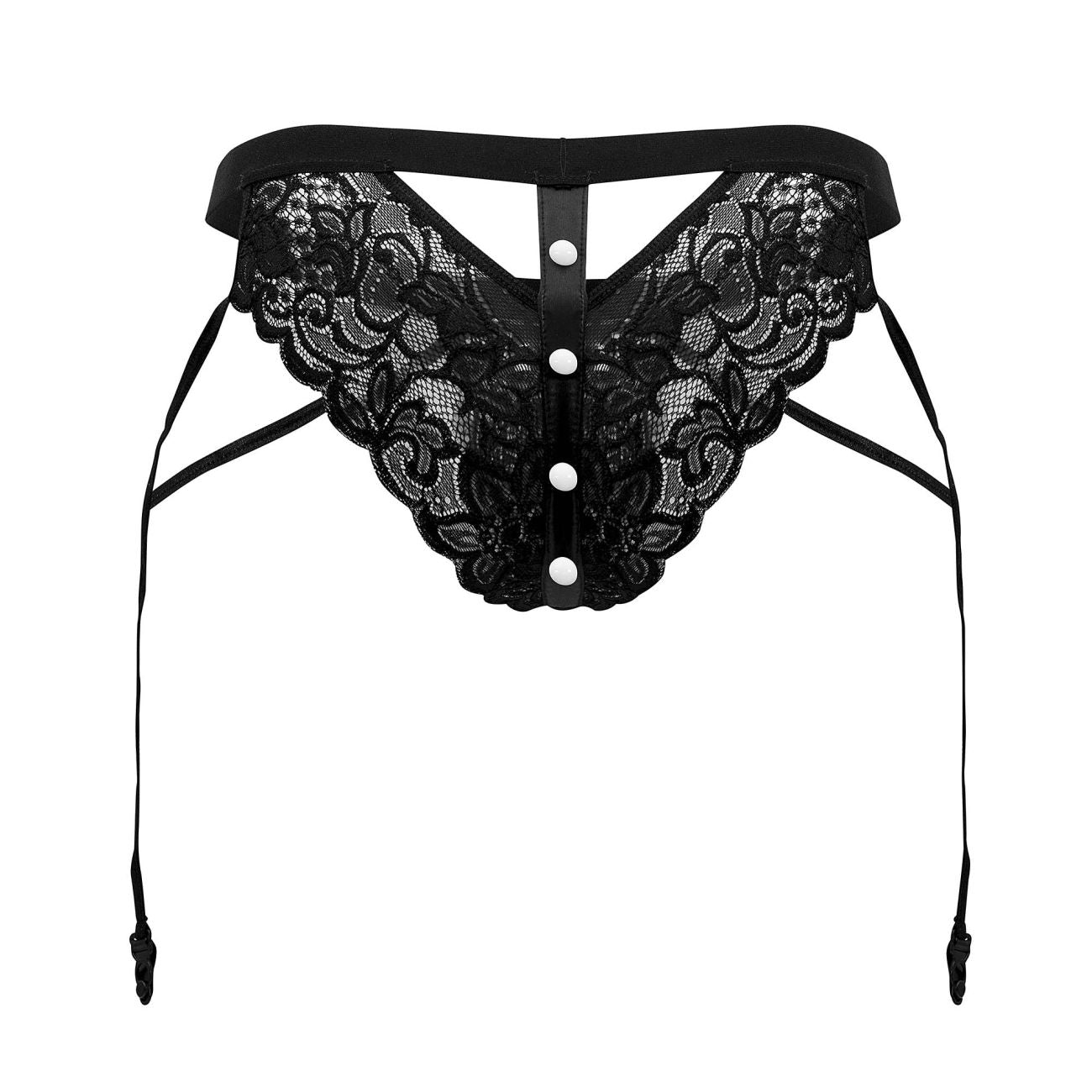 CandyMan 99679 Lace Garter Briefs Black