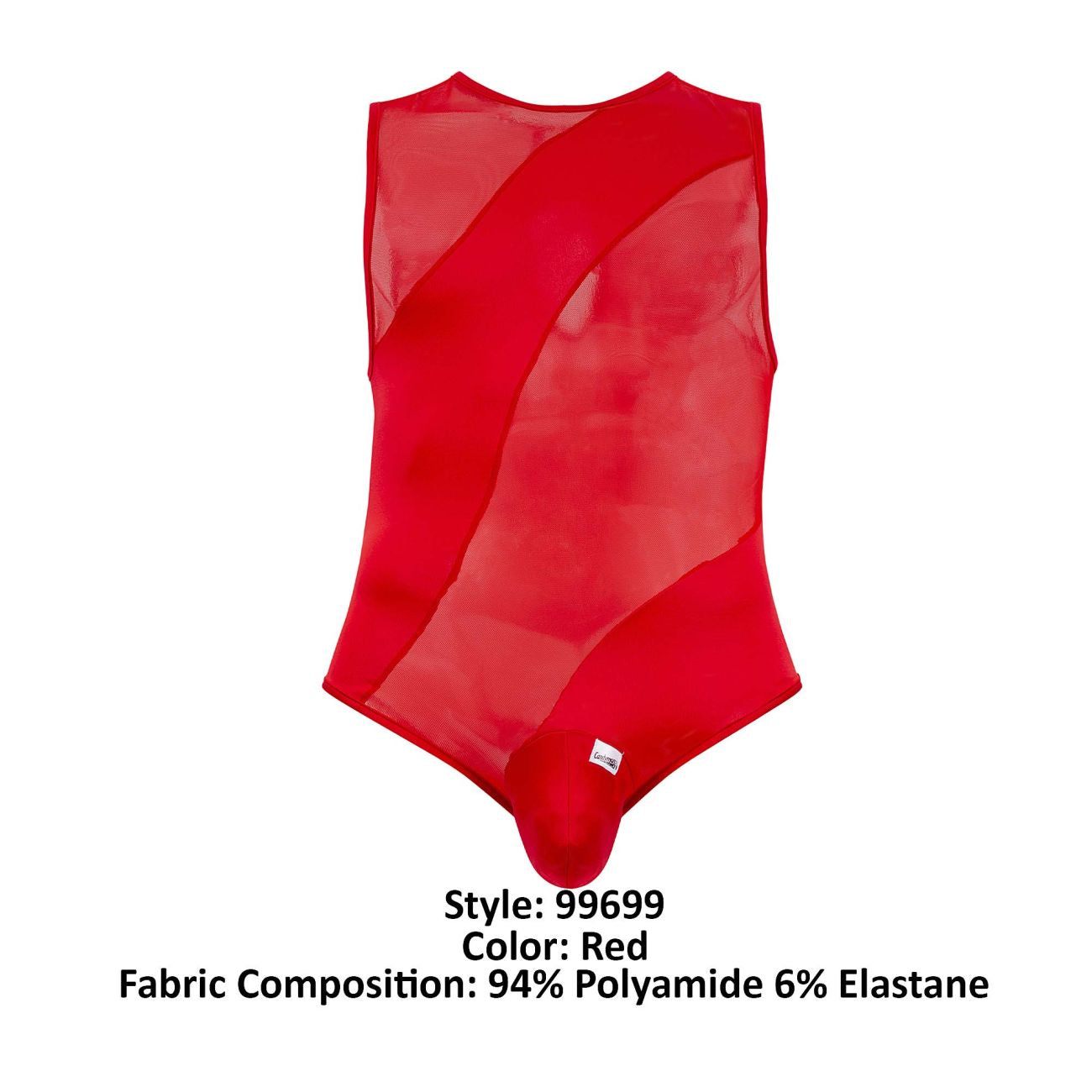 CandyMan 99699 Mesh Bodysuit Red