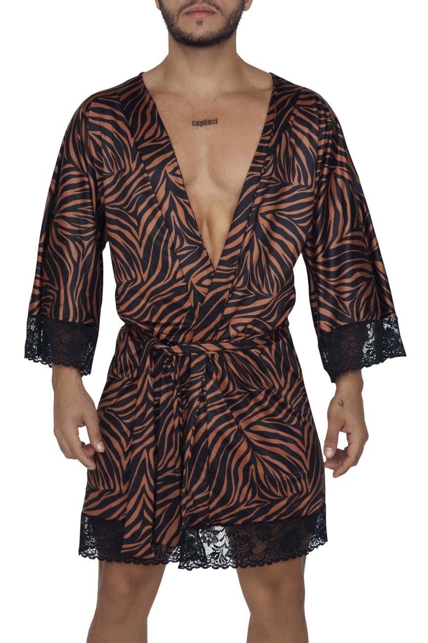 CandyMan 99700 Robe Thong Two Piece Set Animal Print