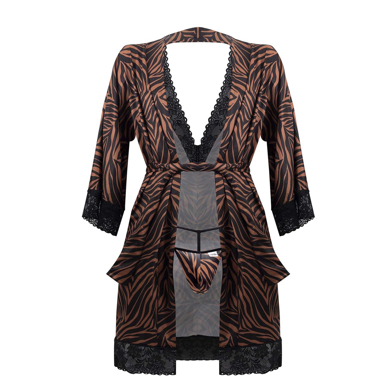 CandyMan 99700 Robe Thong Two Piece Set Animal Print