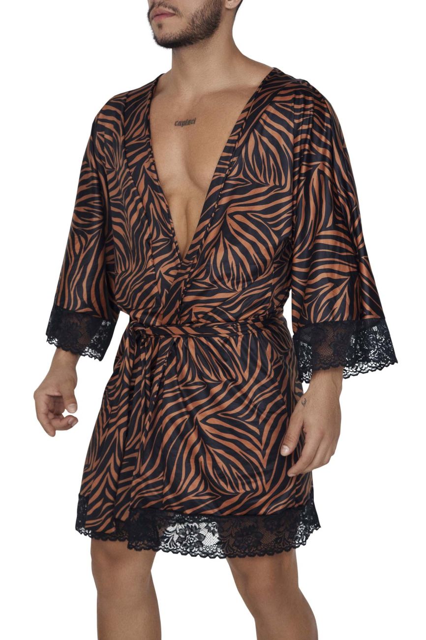 CandyMan 99700 Robe Thong Two Piece Set Animal Print