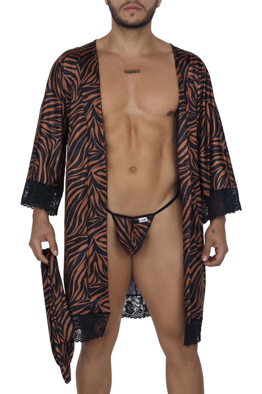 CandyMan 99700 Robe Thong Two Piece Set Animal Print