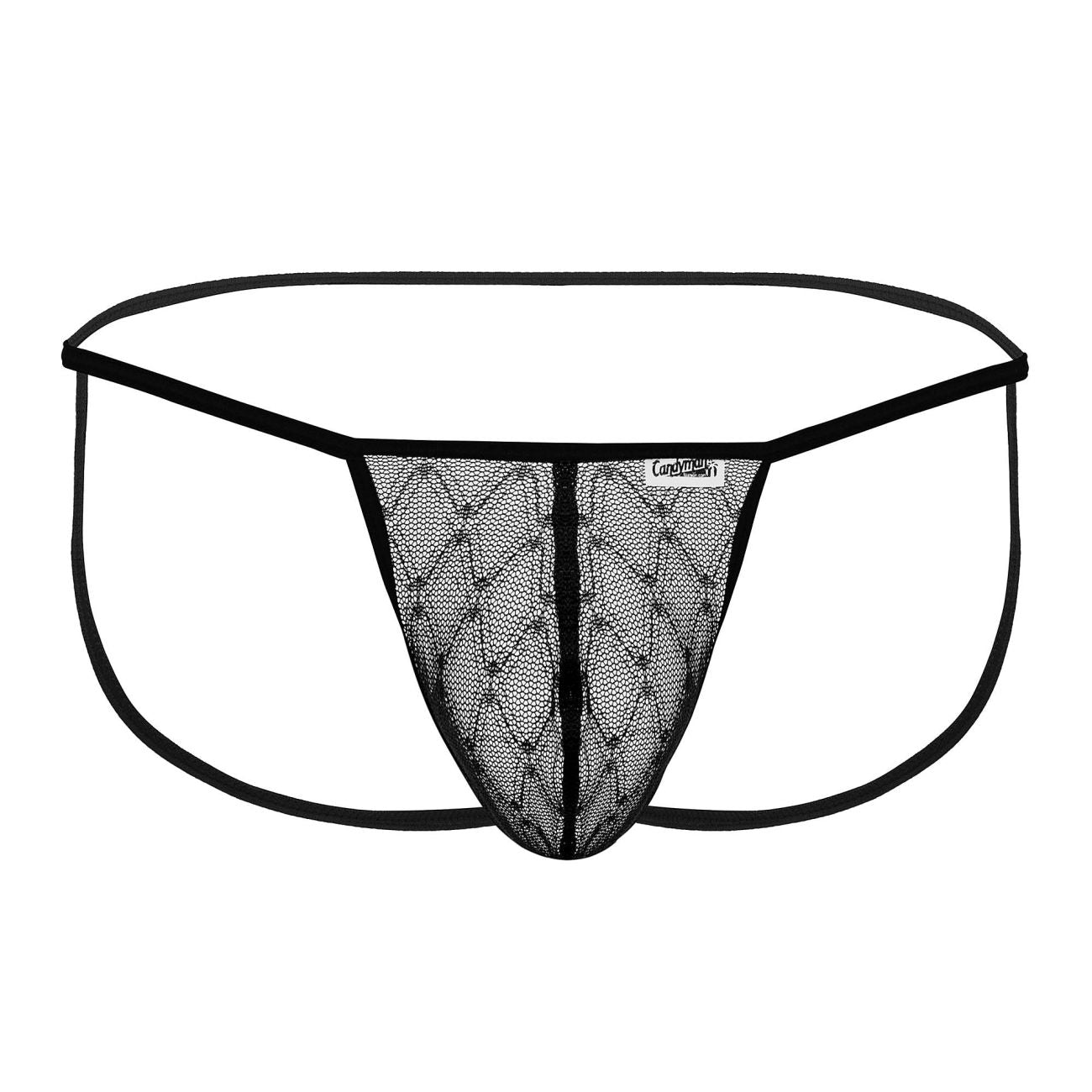 CandyMan 99709 Micro Lace Jockstrap Black