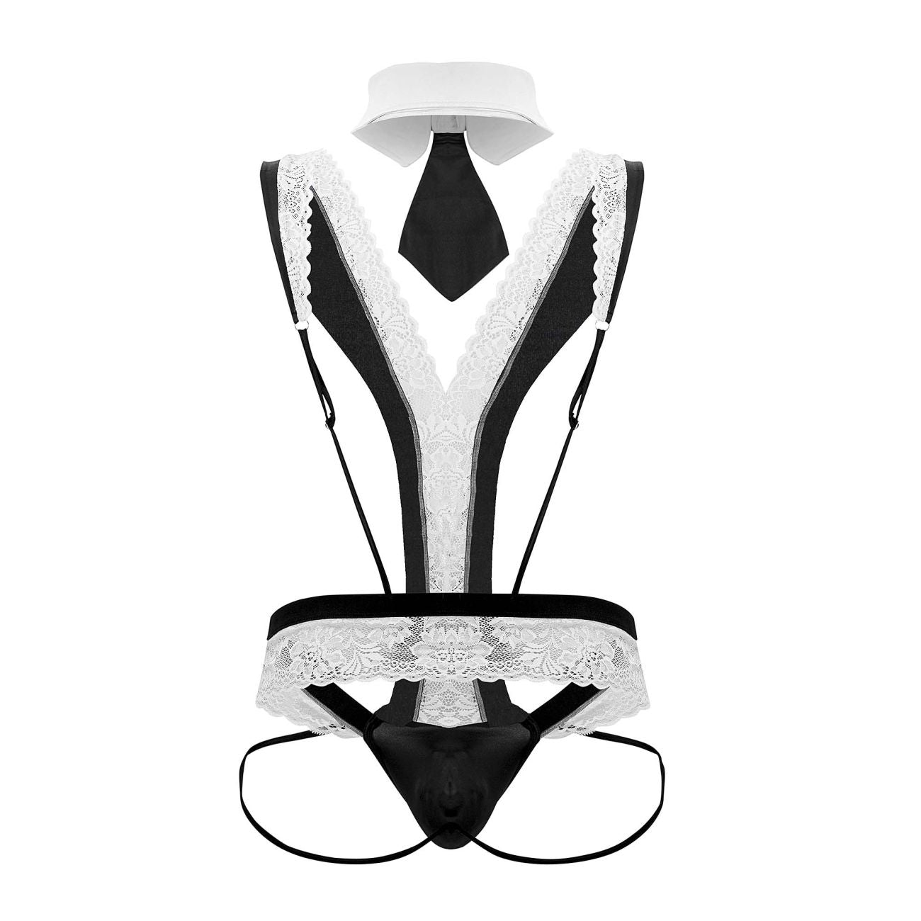 CandyMan 99715 Work-N-Play Costume Outfit Black with White