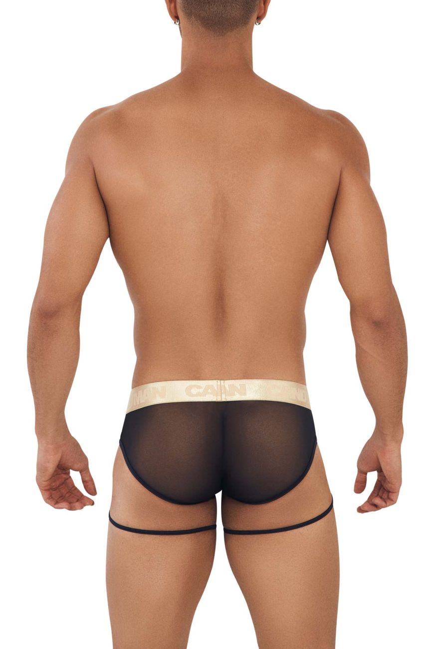 CandyMan 99722 Garter Mesh Briefs Black