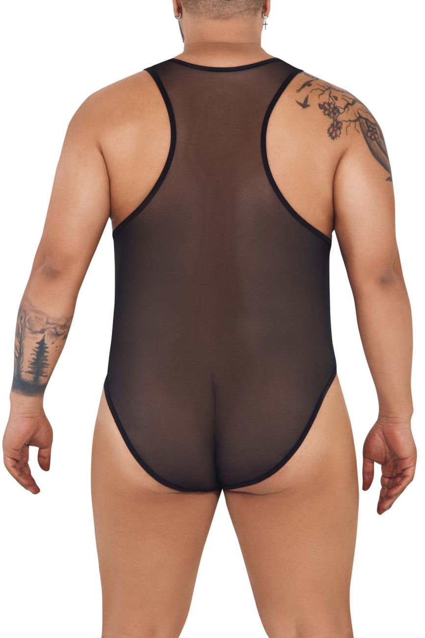 CandyMan 99725X Work-N-Out Bodysuit Moonlight Blue Plus Sizes