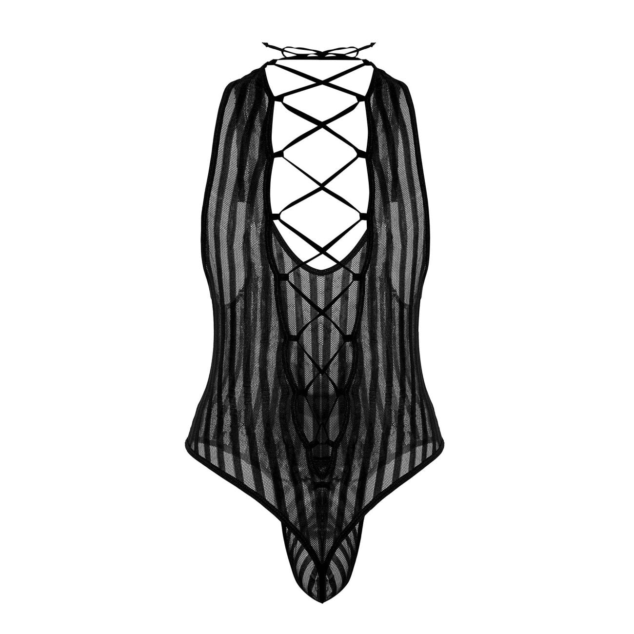CandyMan 99727X Work-N-Play Bodysuit Black Plus Sizes
