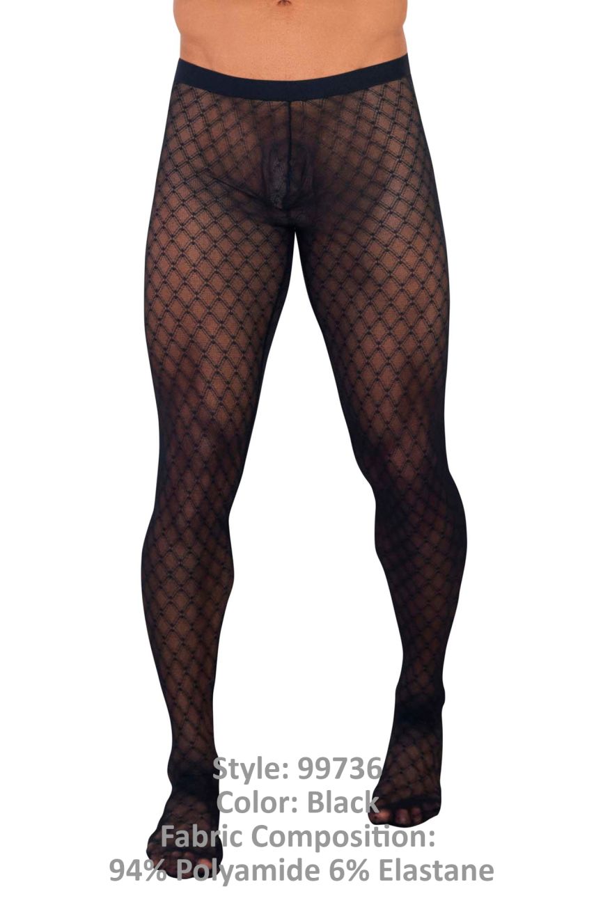 CandyMan 99736 Mesh Thigh Highs Black