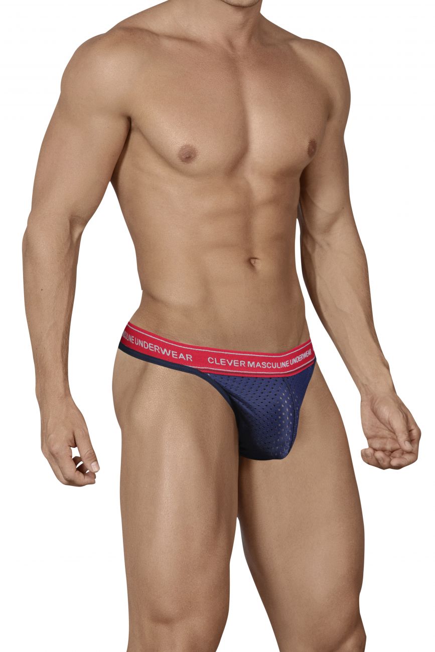 Clever 0201 Attitude Mesh Thongs Dark Blue