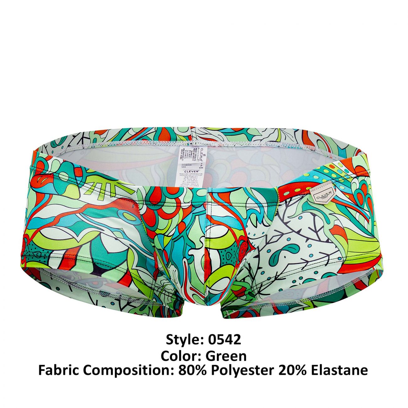 Clever 0542-1 Psychedelic Trunks Green