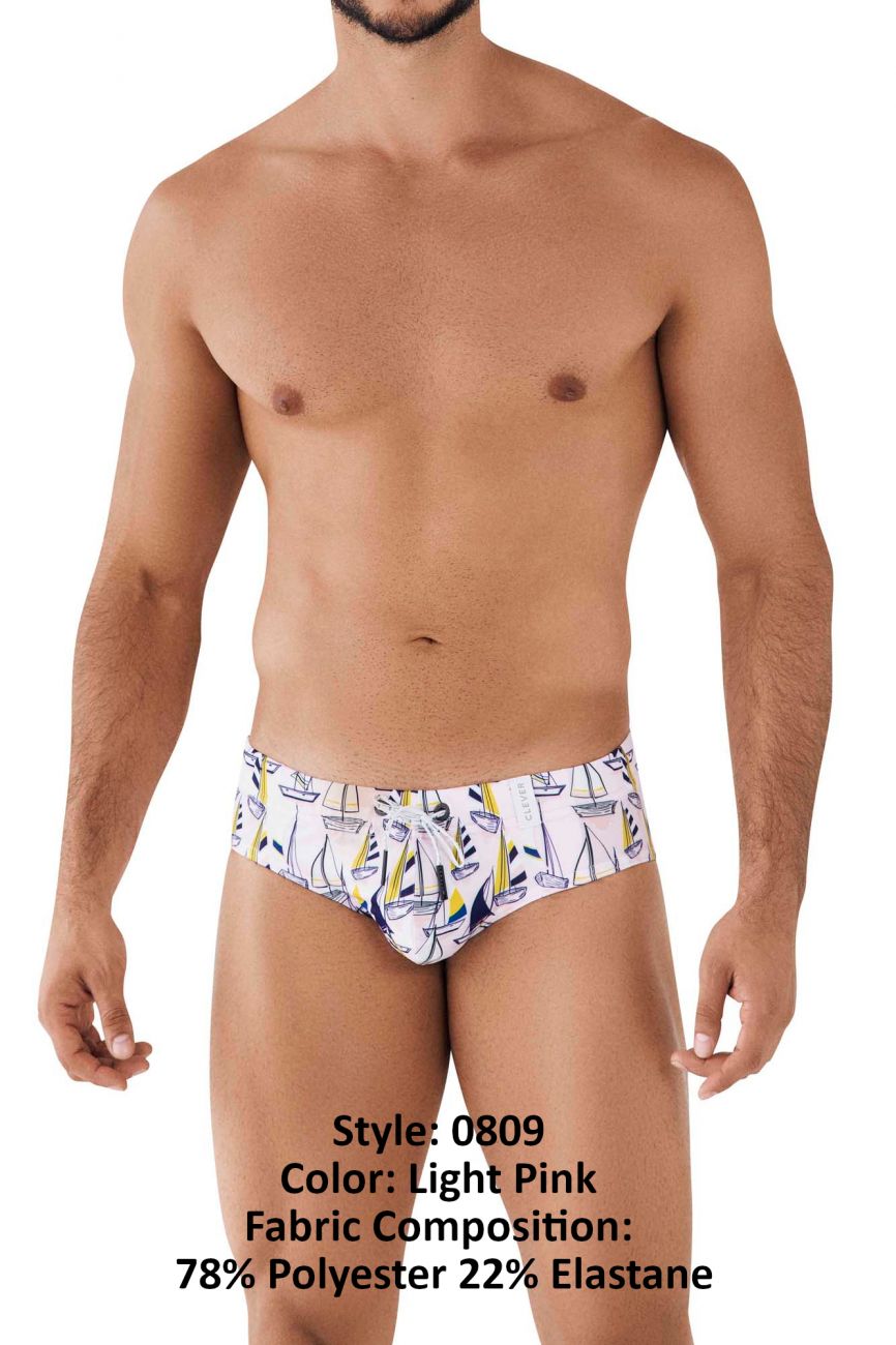 Clever 0809 Wiwa Swim Briefs Light Pink Multi Coloured