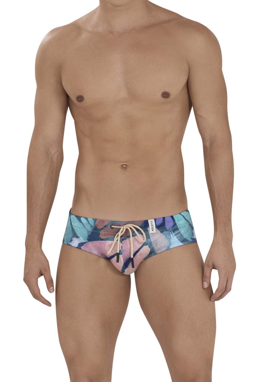 Clever 1159 Serene Swim Briefs Green Print