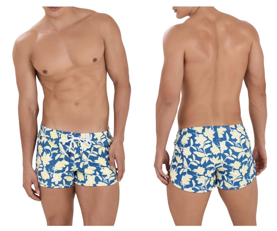 Clever 1160 Fortune Swim Trunks Yellow Print