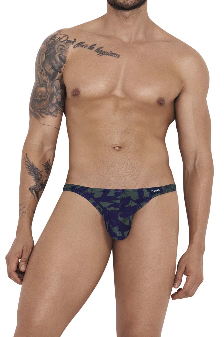 Clever 1219 Daniel Thongs Green Print