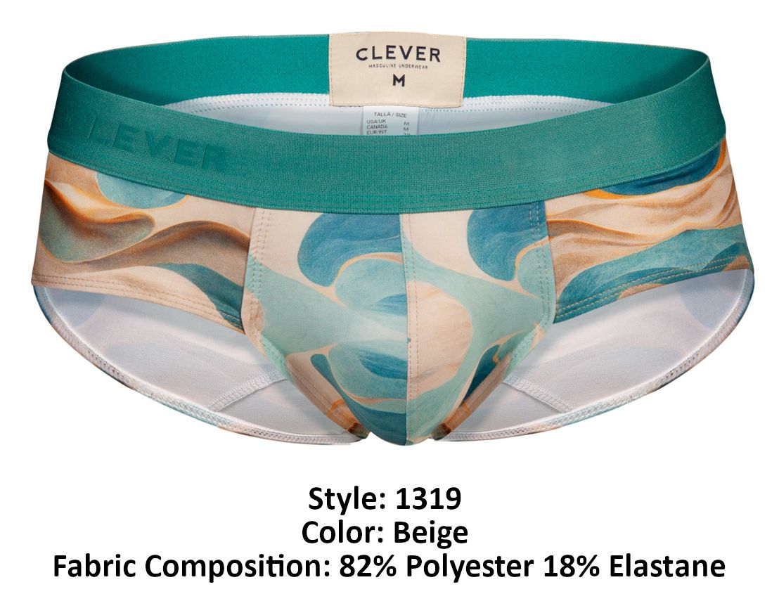 Clever 1319 Sand Briefs Beige Print