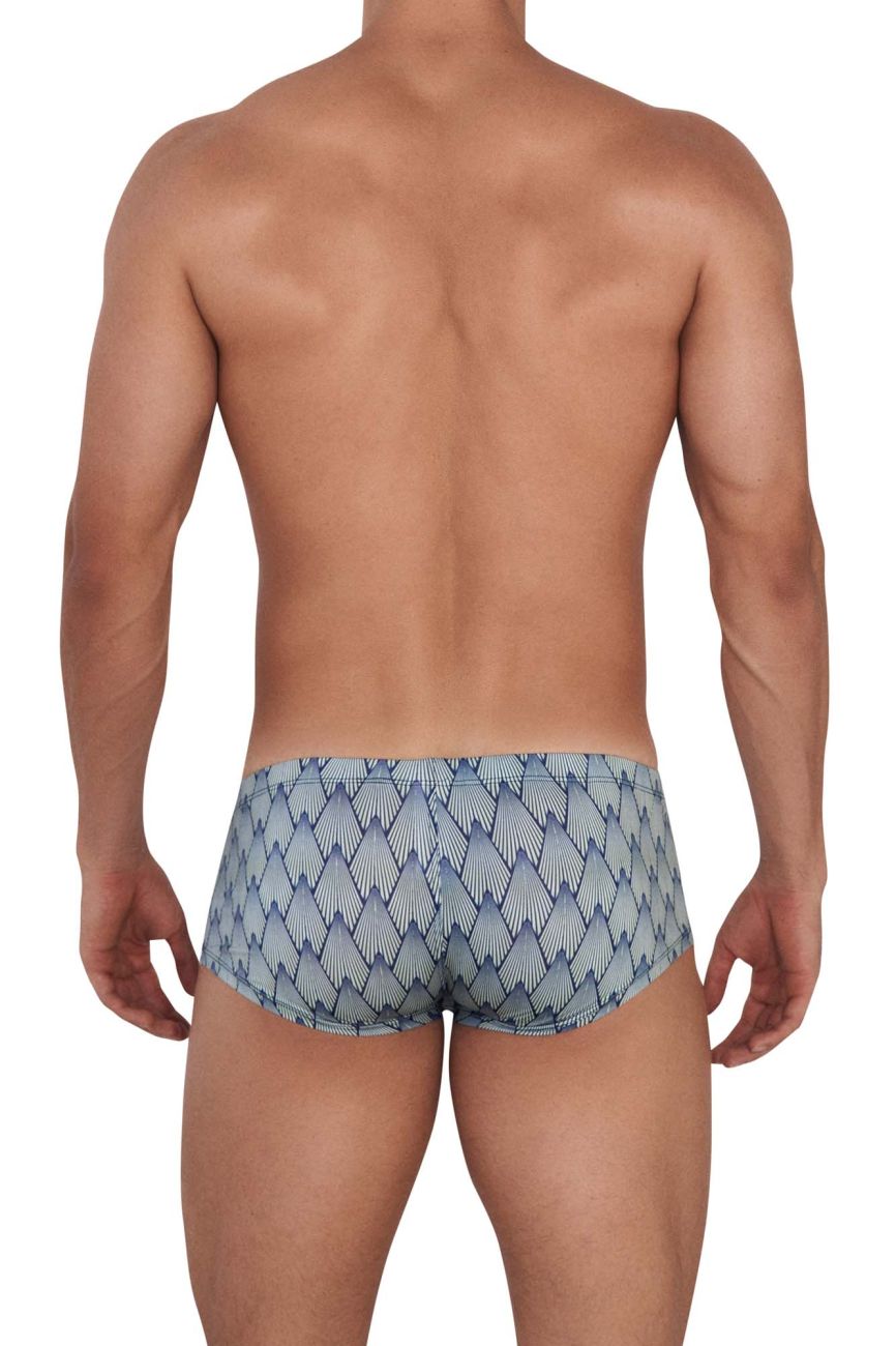 Clever 1418 Aqua Trunks Blue with Yellow Print