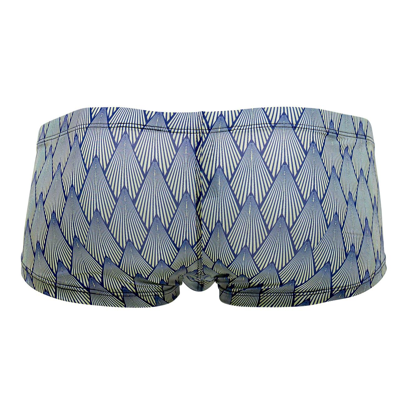 Clever 1418 Aqua Trunks Blue with Yellow Print